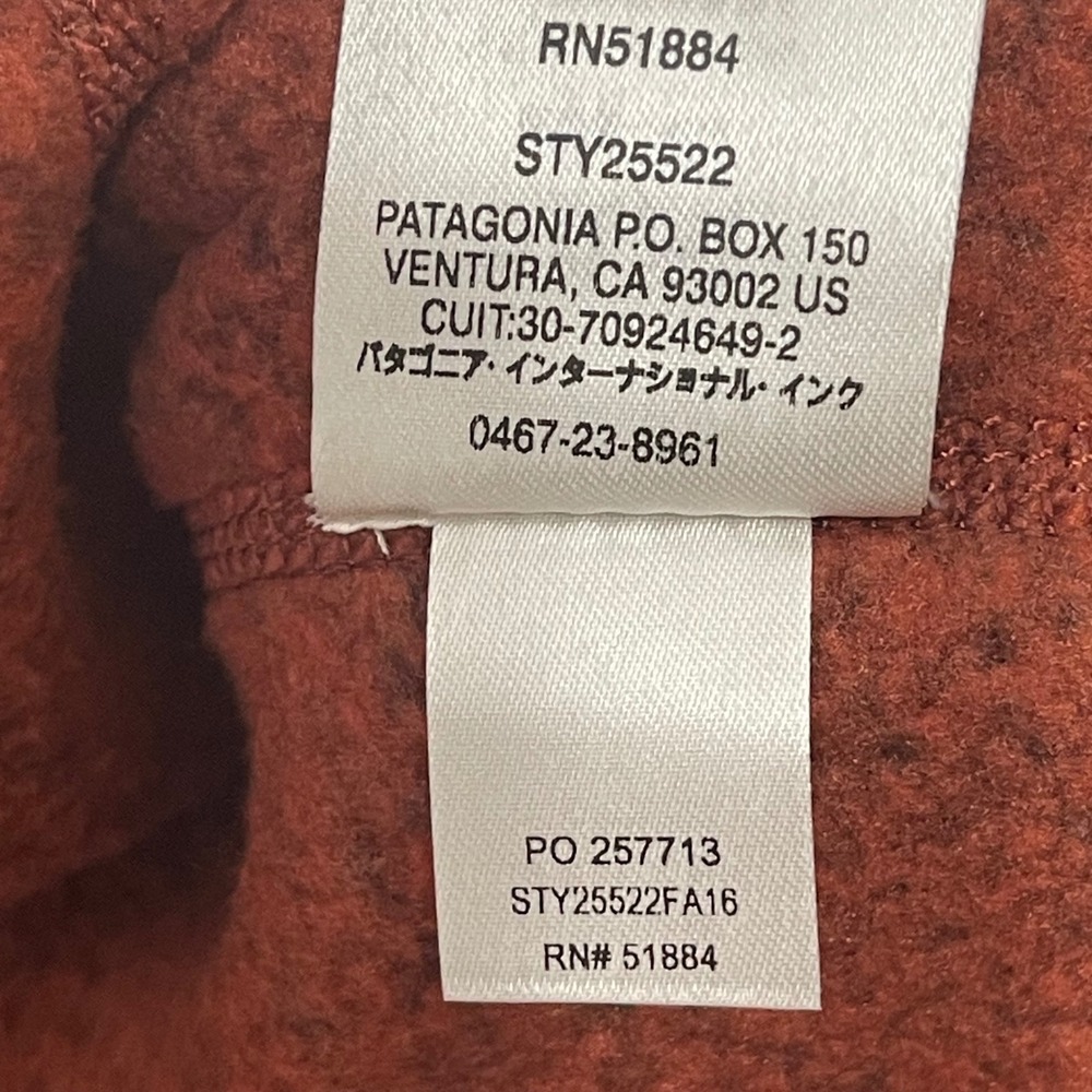 Patagonia Better Sweater 1/4 Zip Fleece Pullover Mens XL Orange Navy 25522 FA16 - Picture 6 of 8